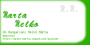 marta melko business card