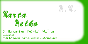 marta melko business card